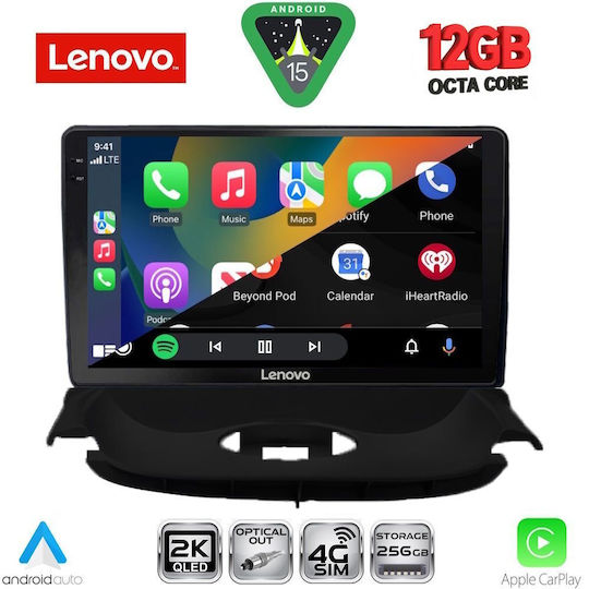 Lenovo Ηχοσύστημα Αυτοκινήτου για Peugeot 206 BMW X1 / X3 / X4 1998-2006 (Bluetooth/USB/WiFi/GPS/Apple-Carplay/Android-Auto) με Οθόνη Αφής 9"