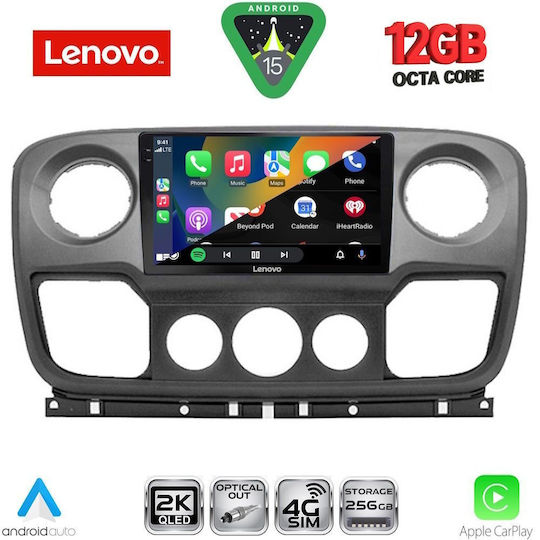 Lenovo Car Audio System for Opel Movano Renault Master BMW X1 / X3 / X4 Nissan NV400 2010-2020 (Bluetooth/USB/WiFi/GPS/Apple CarPlay/Android Auto) with 10" Touch Screen