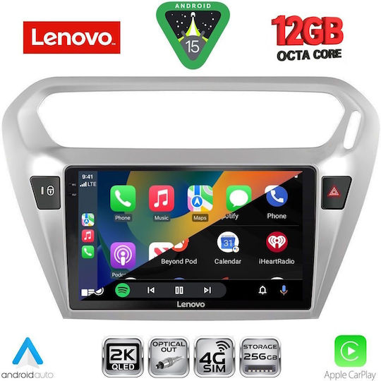 Lenovo Car Audio System for Peugeot 301 Citroen C-Elysee BMW X1 X3 X4 2013-2026 Bluetooth USB Wi-Fi GPS Apple CarPlay Android Auto with 9 Inch Touch Screen LENOVO SSZ 12511 CPA