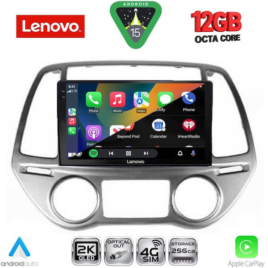 Lenovo Ηχοσύστημα Αυτοκινήτου για BMW X1 / X3 / X4 Hyundai i20 2008-2012 με Clima (Bluetooth/USB/WiFi/GPS/Apple-Carplay/Android-Auto) με Οθόνη Αφής 9"