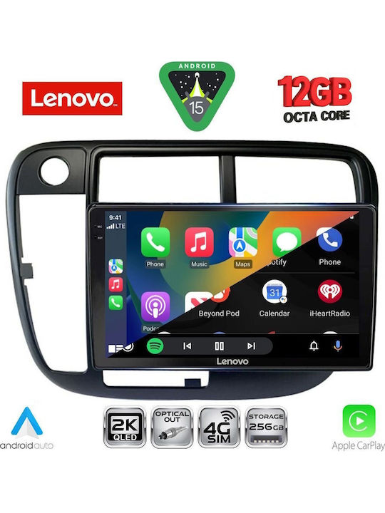 Lenovo Car Audio System for BMW X1 / X3 / X4 Honda Civic 1995-2001 with Clima Bluetooth USB WiFi GPS Apple CarPlay Android Auto with 9" Touch Screen