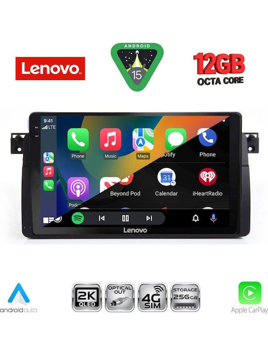 Lenovo Car Audio System for BMW E46 / X1 / X3 / X4 1998-2005 (Bluetooth/USB/WiFi/GPS/Apple CarPlay/Android Auto) with 9" Touch Screen