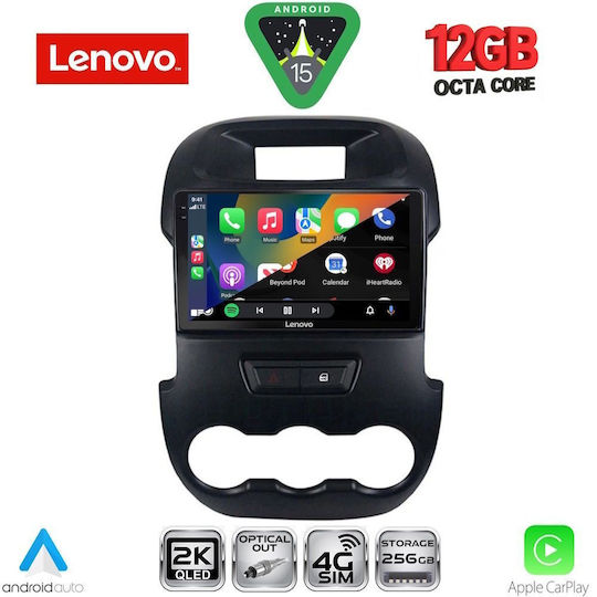 Lenovo Ηχοσύστημα Αυτοκινήτου για BMW X1 / X3 / X4 Ford Ranger 2011-2015 (Bluetooth/USB/WiFi/GPS/Apple-Carplay/Android-Auto) με Οθόνη Αφής 9"