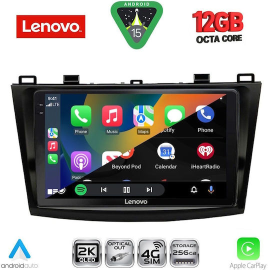 Lenovo Ηχοσύστημα Αυτοκινήτου για BMW X1 / X3 / X4 Mazda 3 2009-2014 (Bluetooth/USB/WiFi/GPS/Apple-Carplay/Android-Auto) με Οθόνη Αφής 9"