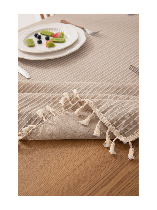 FRIPIA Cotton Beige Tablecloth 140x260cm