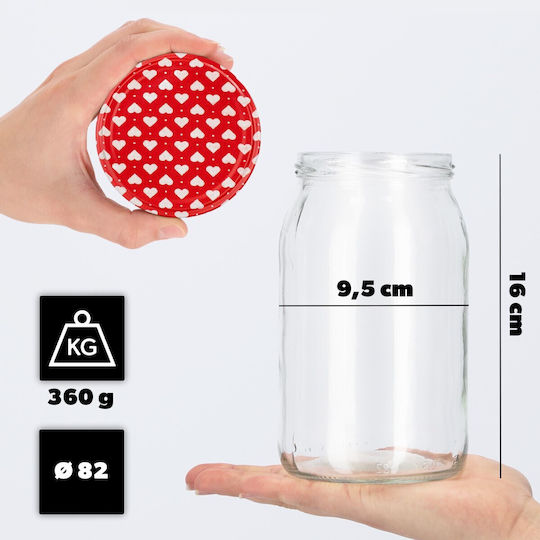 Kadax Glass Jar with Lid 900ml (8pcs)