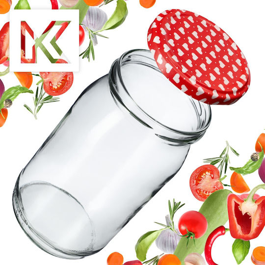 Kadax Glass Jar with Lid 900ml (8pcs)