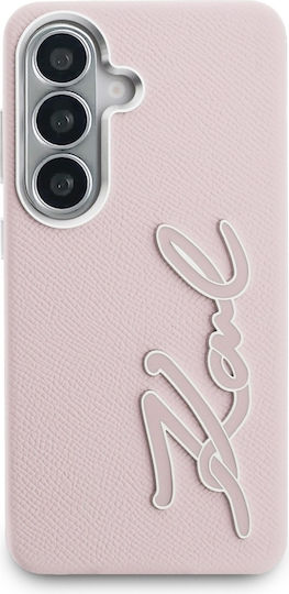 Karl Lagerfeld Rückseite Umschlag Silikon Kunststoff Synthetisches Leder Rosa für Galaxy S26