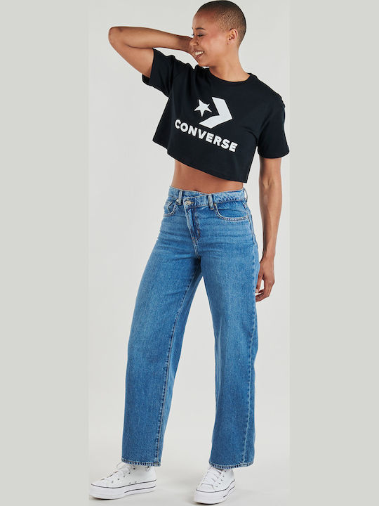 Chevron Women's Sports Crop T-shirt Black