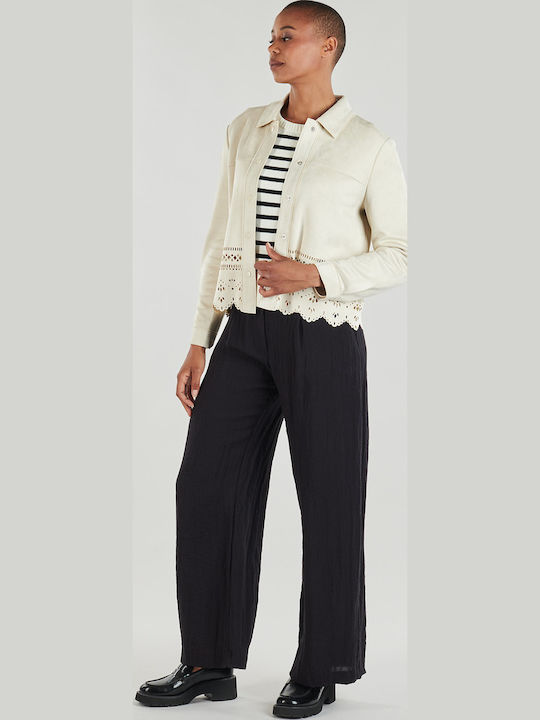 Short Women's Jacket for Spring/Autumn Beige