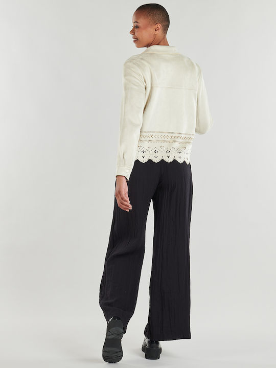 Short Women's Jacket for Spring/Autumn Beige