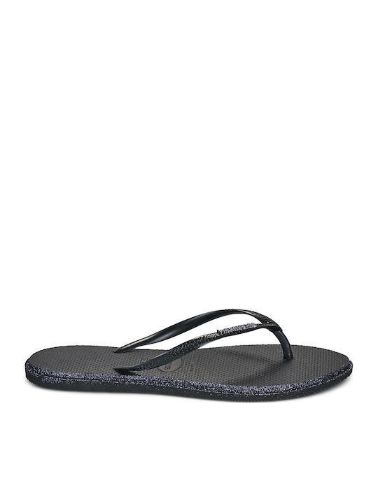 Slim Point Glitter Σαγιονάρες σε Μαύρο Χρώμα