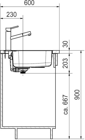 Franke Smart Ένθετος Νεροχύτης Inox Μ53xΠ51cm Ασημί