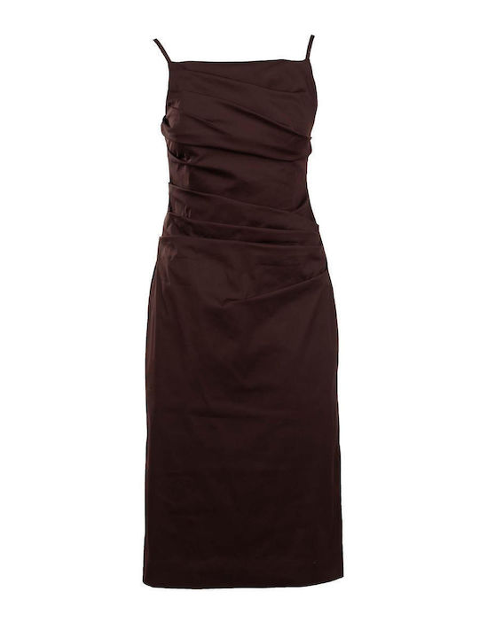 Sommer Midi Damenkleid für Hochzeit - Taufe Braun