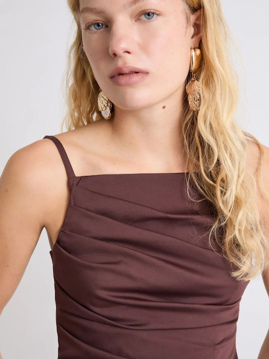 Sommer Midi Damenkleid für Hochzeit - Taufe Braun