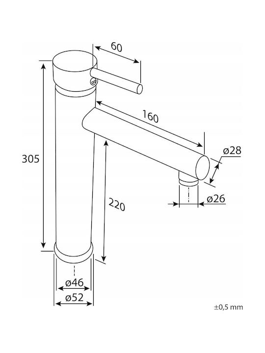 Estiva Sima Mixing Sink Faucet Gold