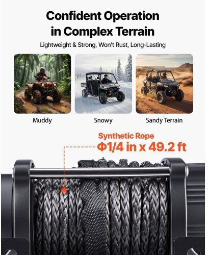 Vevor Ηλεκτρικός Εργάτης Αυτοκινήτου 4x4 12V με Δυνατότητα Έλξης 2721kg