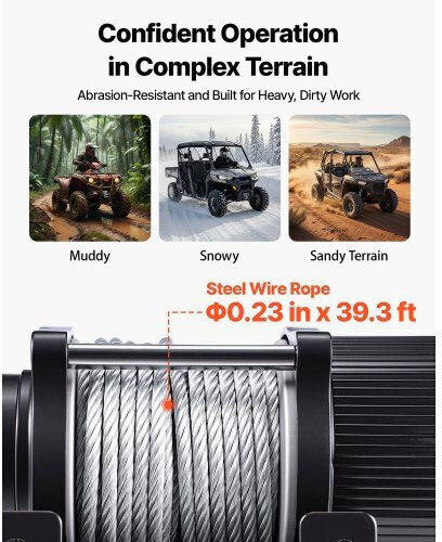 Vevor Ηλεκτρικός Εργάτης Αυτοκινήτου 4x4 12V με Δυνατότητα Έλξης 2041kg