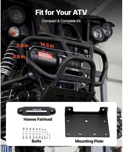Vevor Ηλεκτρικός Εργάτης Αυτοκινήτου 4x4 12V με Δυνατότητα Έλξης 2721kg