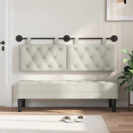 vidaXL Fabric Bed Headboard Pillow Beige 130x55cm