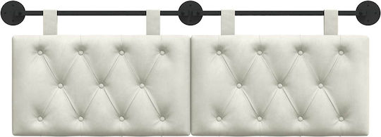 vidaXL Fabric Bed Headboard Pillow Beige 130x55cm