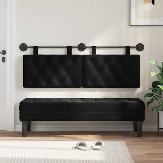 vidaXL Fabric Bed Headboard Cushion Black 150x55cm