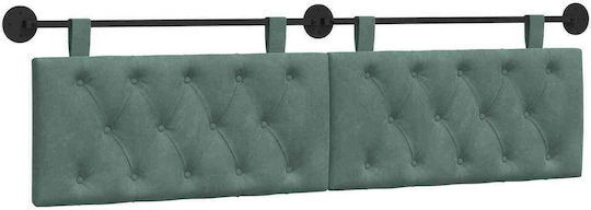 vidaXL Fabric Bed Headboard Pillow Green 190x55cm