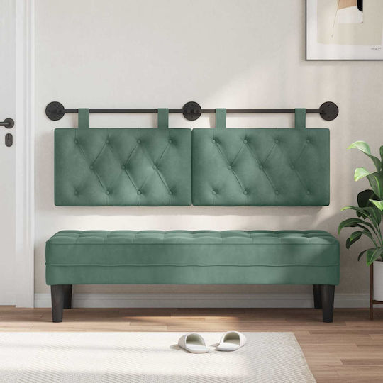vidaXL Fabric Bed Headboard Cushion Green 130x55cm