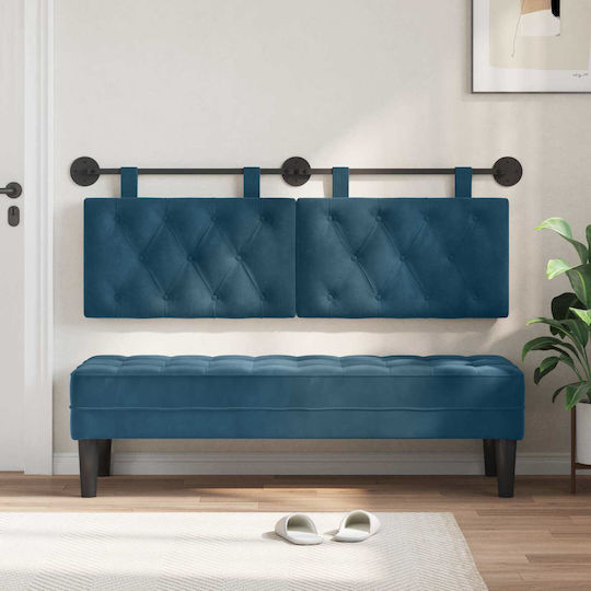 vidaXL Fabric Bed Headboard Cushion Blue 130x55cm
