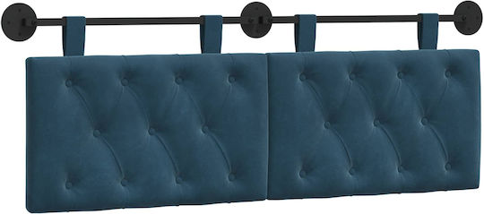vidaXL Fabric Bed Headboard Cushion Blue 130x55cm