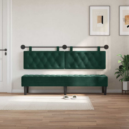vidaXL Fabric Bed Headboard Cushion Green 190x55cm