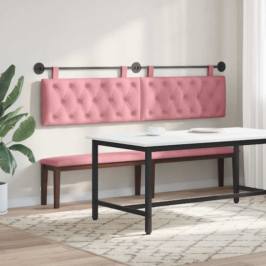 vidaXL Fabric Pink Bed Headboard Cushion 210x55cm
