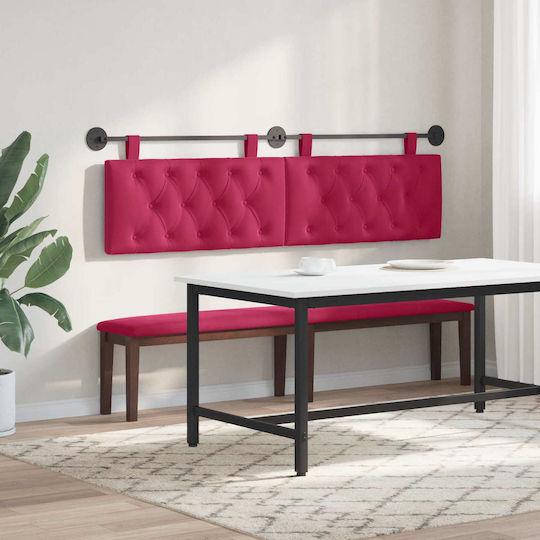 vidaXL Fabric Bed Headboard Cushion Red 170x55cm