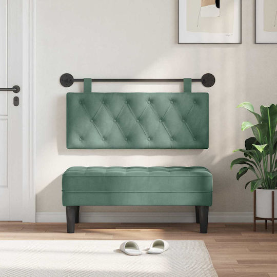 vidaXL Fabric Bed Headboard Cushion Green 110x55cm