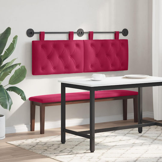 vidaXL Fabric Bed Headboard Cushion Red 130x55cm