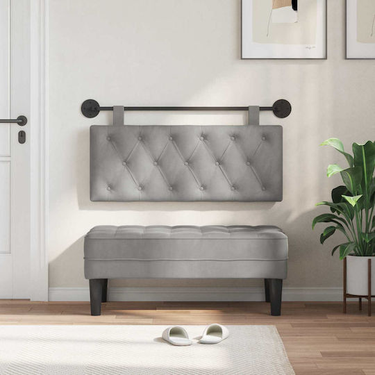 vidaXL Fabric Gray Bed Headboard Pillow 110x55cm