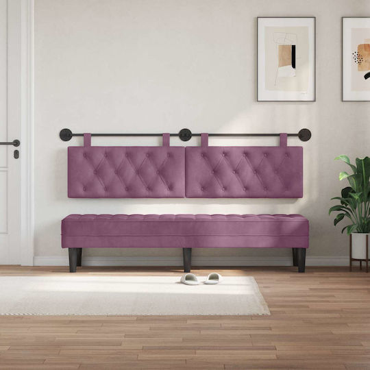 vidaXL Fabric Purple Bed Headboard Pillow 190x55cm
