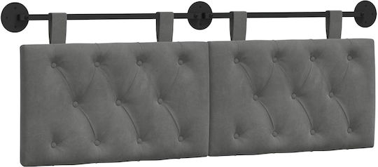 vidaXL Fabric Bed Headboard Pillow Gray 130x55cm