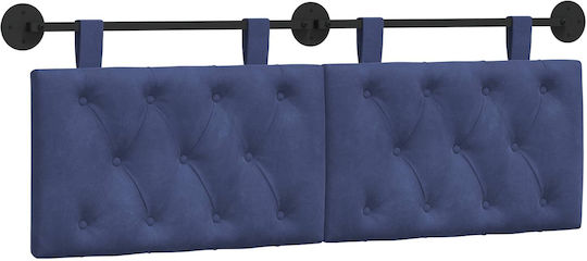 vidaXL Fabric Bed Headboard Cushion Blue 150x55cm