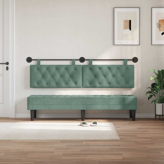 vidaXL Fabric Bed Headboard Pillow Green 170x55cm