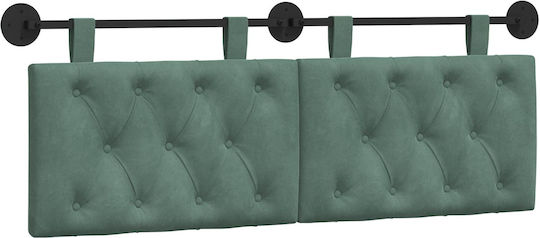 vidaXL Fabric Bed Headboard Pillow Green 150x55cm