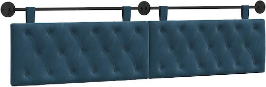 vidaXL Fabric Blue Bed Headboard Cushion 210x55cm
