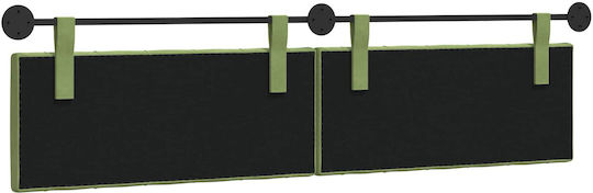 vidaXL Fabric Bed Headboard Pillow Green 210x55cm