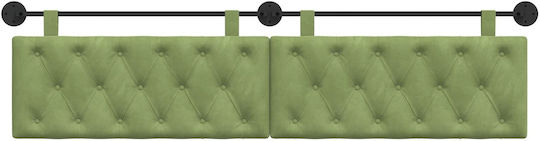 vidaXL Fabric Bed Headboard Pillow Green 210x55cm