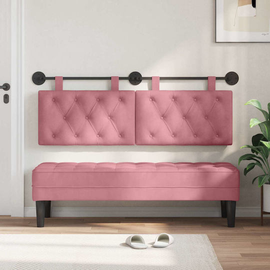 vidaXL Fabric Pink Bed Headboard Cushion 130x55cm