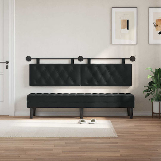 vidaXL Fabric Bed Headboard Cushion Black 170x55cm