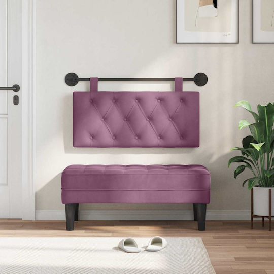 vidaXL Stoff-Kopfstütze Für Bett Lila 100x55cm