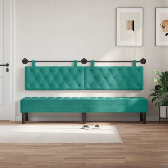 vidaXL Fabric Turquoise Bed Headboard Cushion 210x55cm