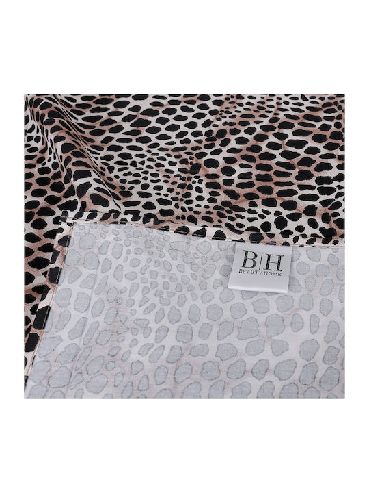 Beauty Home 12688 Set Of Double Bed Sheets With Rubber Hugger 165x200+30cm Beige 4 Pieces