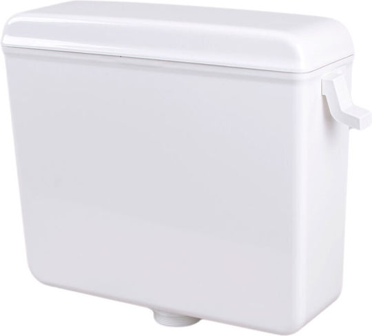 Wandmontierte Kunststoff-Toilettenspülung Rechteckig Niedriger Druck Weiß